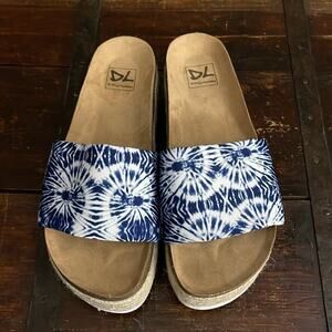 Dirty Laundry Tie Die Pippa Slide Platform Espadrilles Size 8.5 - NWOT